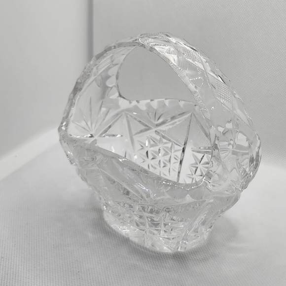 Vintage Crystal Cut Glass Basket - Picture 4 of 7